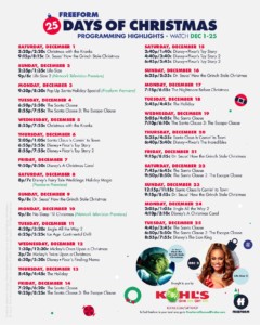 Freeform 25 Days Of Christmas 2022 Full Schedule Freeform 25 Day Of Christmas Schedule | Delhi Telephone Company