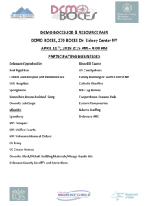 DCMO Boces Job & Resource Fair | Delhi Telephone Company